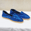 Espadrille femme en glitter bleu