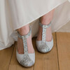 White and silver bridal shoes