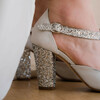 White and silver bridal shoes