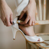 Sandale mariée paillettes blanches
