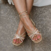 Sandale mariée dorée petit talon