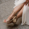 Gold wedding sandal with small heel