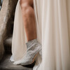 Silver wedding ankle boots