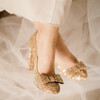 Gold glitter pumps