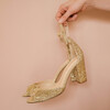 Gold glitter heel