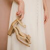 Gold glitter heel with bow