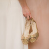 Gold glitter heel with bow
