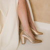 Gold glitter pumps