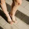 Sandale Charlotte en fines paillettes champagne