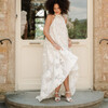 Silver wedding sandals for women with small heels