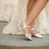Silver wedding sandals for women with small heels