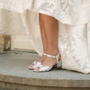 Silver wedding sandals for women with small heels