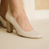 escarpin blanc ivoire brillant