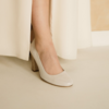 escarpin blanc ivoire brillant