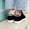 Sneakers in black suede and zebra-calf hair 