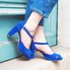 Salomé plateforme velours bleu roi