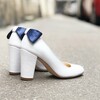 Pump in white soft leather