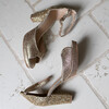 Charlotte plateforme en paillettes et glitter champagne