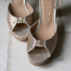 Charlotte plateforme en paillettes et glitter champagne