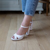 Salomé plateforme en cuir lisse blanc