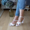 Salomé plateforme en cuir lisse blanc