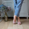 Slingback en velours vieux rose