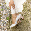 escarpin blanc ivoire brillant