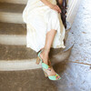 Sandale vert d'eau talon femme