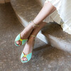 Sandale vert d'eau talon femme
