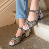 Mule Suzanne en irisé argent et python