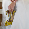 Charlotte high en velours jaune et glitter argent