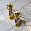 Charlotte high en velours jaune et glitter argent
