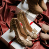 Escarpin en glitter champagne 