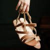 Sandale en cuir lisse marron