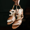 Sandale en cuir lisse marron