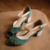 Salomé vert eucalyptus petit talon doré