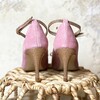 Powder pink and gold pump