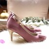 Powder pink and gold pump