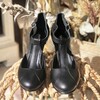 Salomé en cuir lisse et velours noir