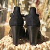 Salomé en cuir lisse et velours noir