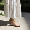 Chaussure de mariage rose poudré talon carré 
