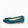 Ballerine en velours bleu canard