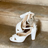 Salomé plateforme en cuir lisse blanc