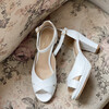 Salomé plateforme en cuir lisse blanc