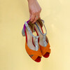 Sandale multicolore avec petit talon