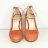 Escarpin plateforme en velours corail foncé