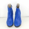 Bottines plateforme en vipérine bleue