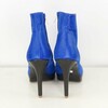 Bottines plateforme en vipérine bleue