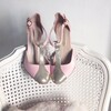 Chaussures de mariée rose et doré