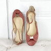 Sandales plates rose poudré bride cheville